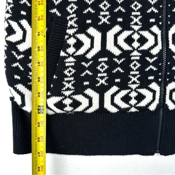 Talbots Zip Front Coatigan Sweater Jacket Wintery Geo Fleece Lined Cozy - Picture 10 of 10